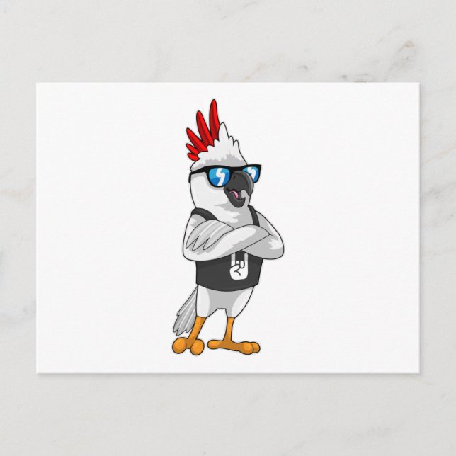 Parrot as Musician with Sunglasses Postcard (Front)