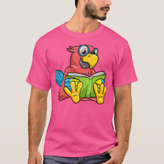Parrot as Nerd with Glasses and Book 1 T-Shirt