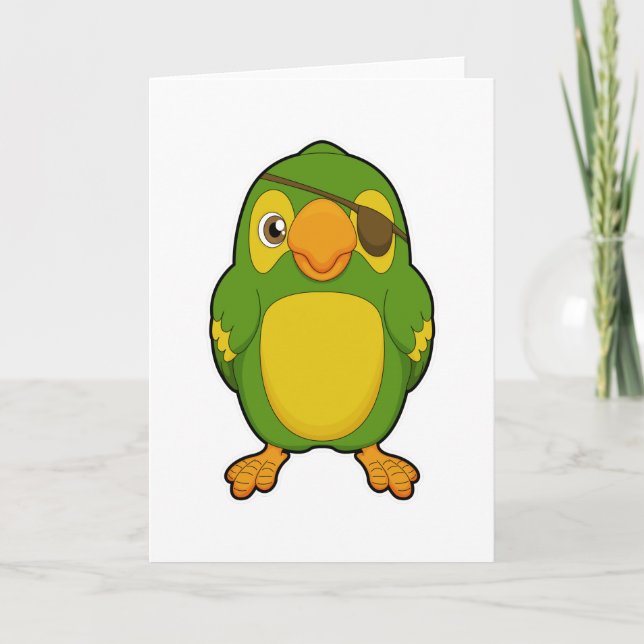 Parrot as Pirate with Eyepatch Card (Front)