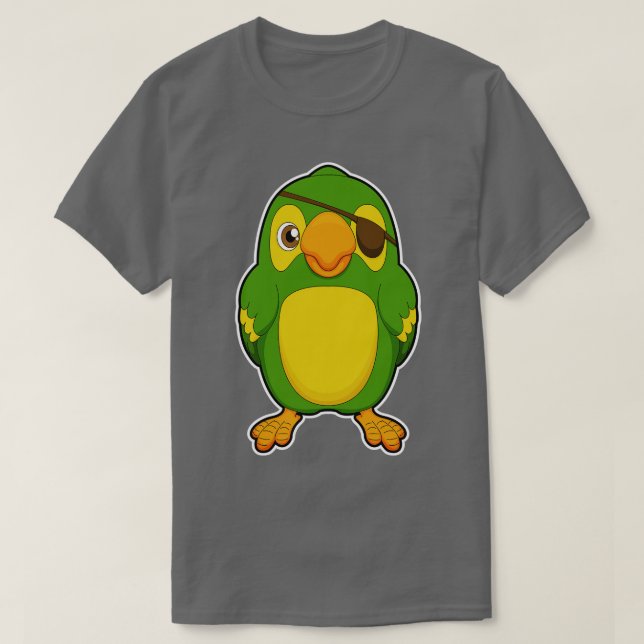 Parrot as Pirate with Eyepatch T-Shirt (Design Front)