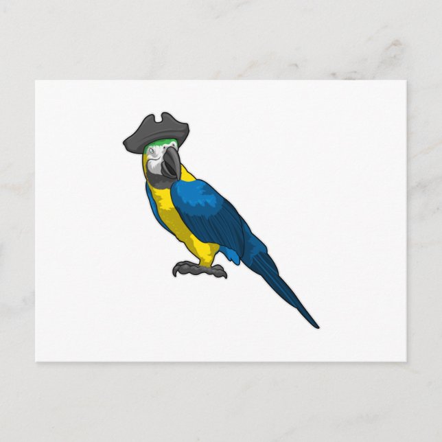 Parrot as Pirate with Hat Postcard (Front)