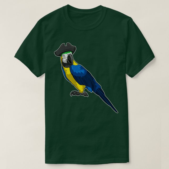 Parrot as Pirate with Hat T-Shirt (Design Front)