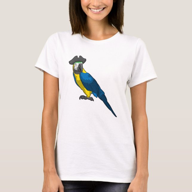 Parrot as Pirate with Hat T-Shirt (Front)
