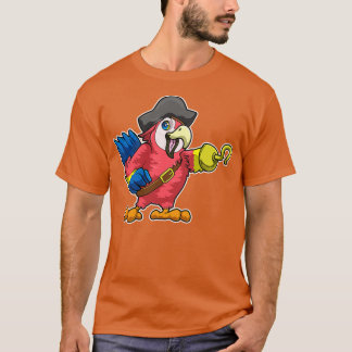 Parrot as pirate with Hook hand Pirate hat T-Shirt