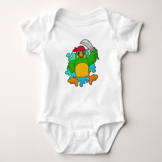 Parrot as Pirate with Sword Baby Bodysuit (Front)