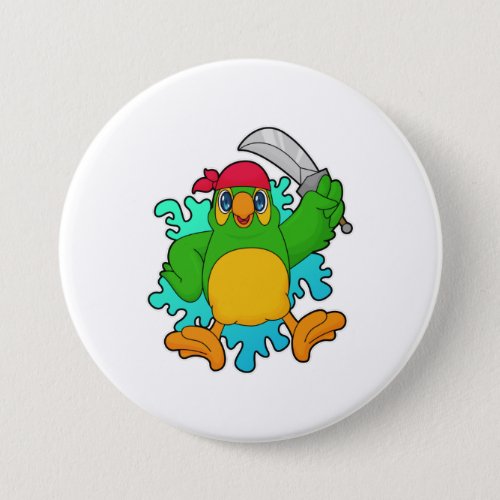 Parrot as Pirate with Sword Button