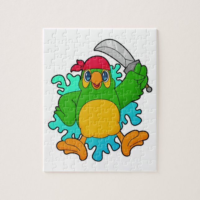 Parrot as Pirate with Sword Jigsaw Puzzle (Vertical)