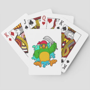 Parrot as Pirate with Sword Poker Cards