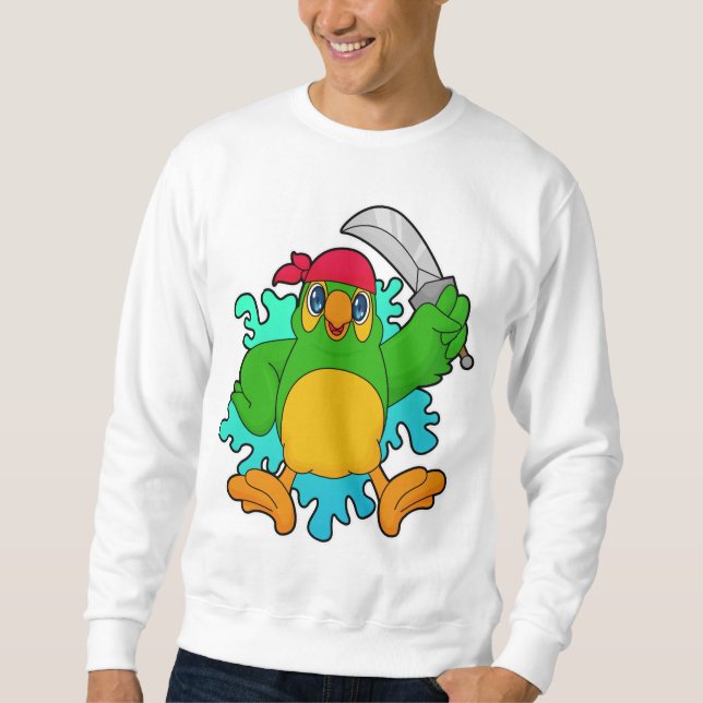 Parrot as Pirate with Sword Sweatshirt (Front)