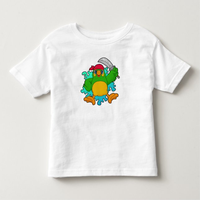 Parrot as Pirate with Sword Toddler T-shirt (Front)