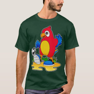 Parrot as player with Soccer T-Shirt