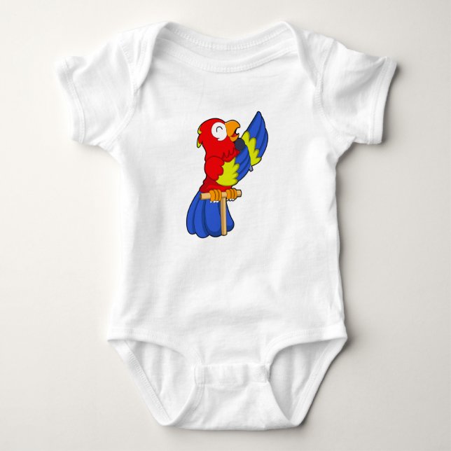 Parrot as Singer with Microphone Baby Bodysuit (Front)