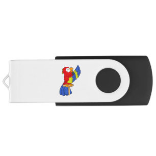 Parrot as Singer with Microphone Flash Drive