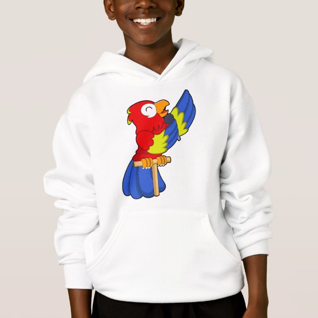 Parrot as Singer with Microphone Hoodie (Front)