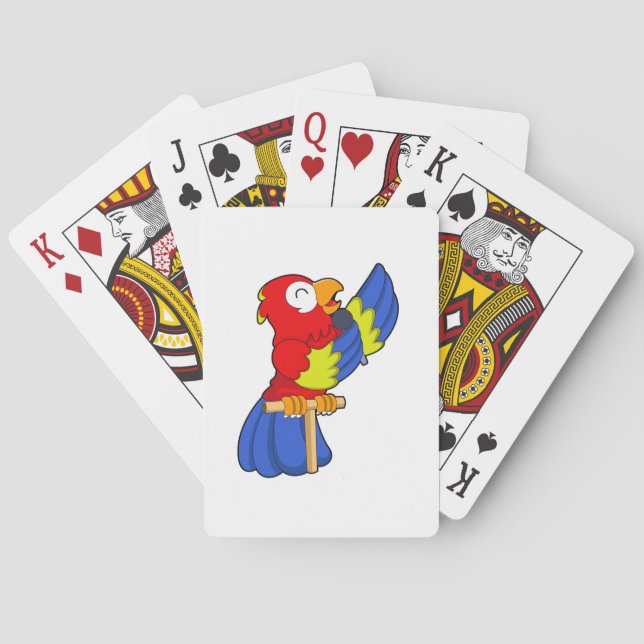 Parrot as Singer with Microphone Poker Cards (Back)