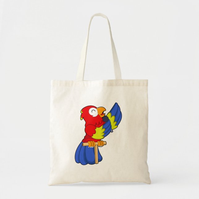 Parrot as Singer with Microphone Tote Bag (Front)