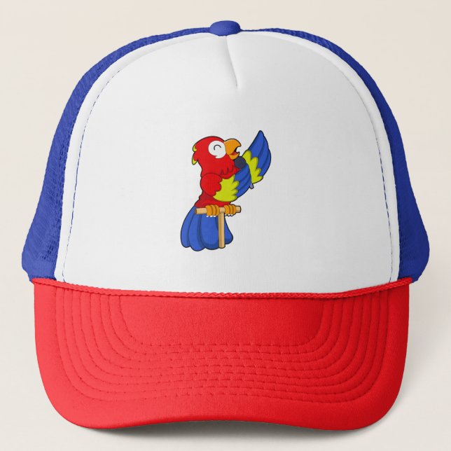 Parrot as Singer with Microphone Trucker Hat (Front)