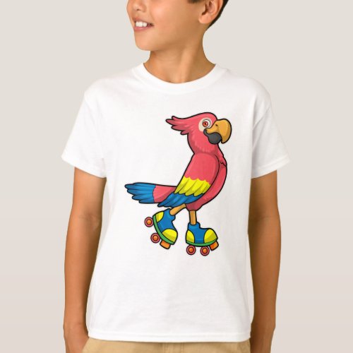 Parrot as Skater with Roller skates T_Shirt