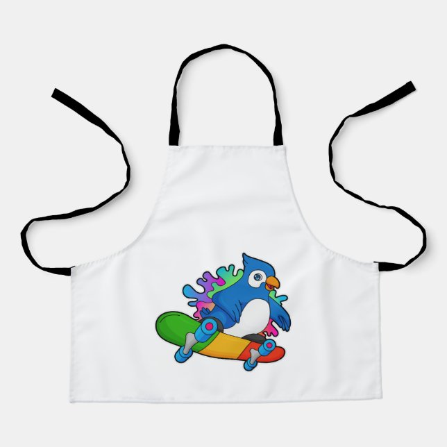 Parrot as Skater with Skateboard Apron (Front)