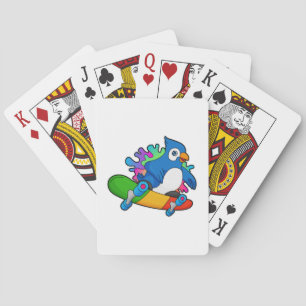 Parrot as Skater with Skateboard Poker Cards