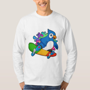 Parrot as Skater with Skateboard T-Shirt