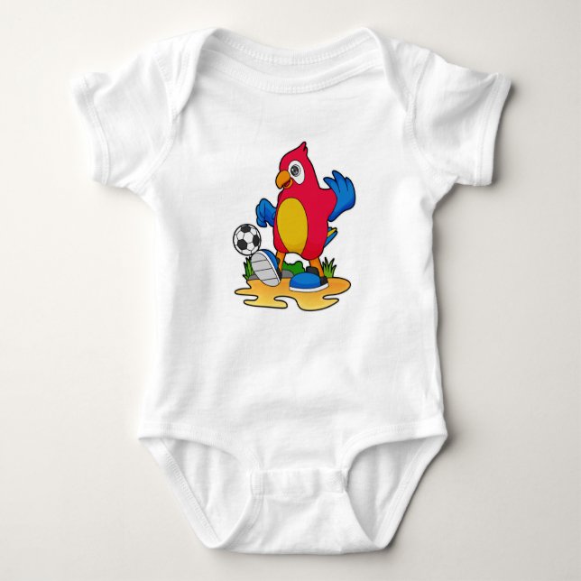 Parrot as Soccer player with Soccer Baby Bodysuit (Front)