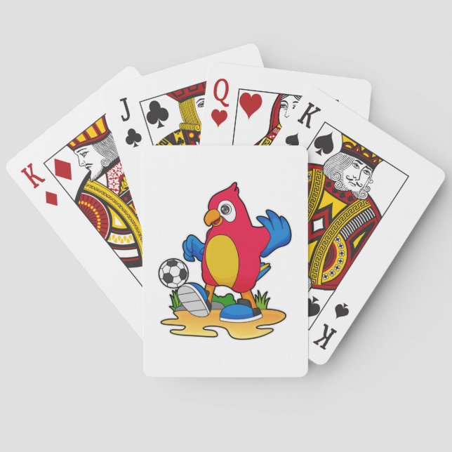 Parrot as Soccer player with Soccer Poker Cards (Back)