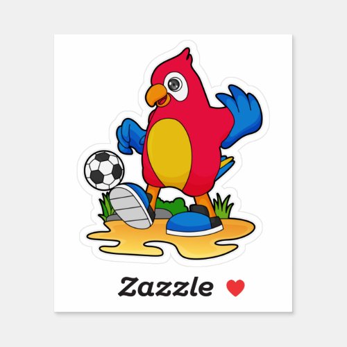 Parrot as Soccer player with Soccer Sticker