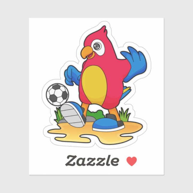 Parrot as Soccer player with Soccer Sticker (Sheet)