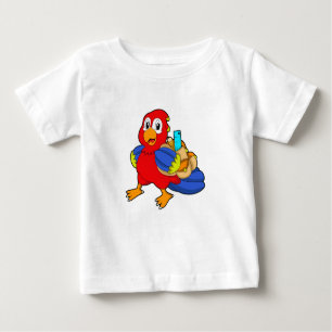 Parrot as Student with Backpack Baby T-Shirt