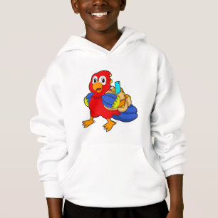 Parrot as Student with Backpack Hoodie