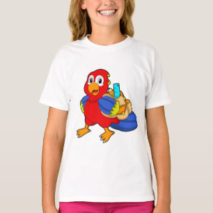 Parrot as Student with Backpack T-Shirt
