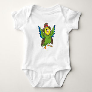 Parrot as Wizard with Hat Baby Bodysuit