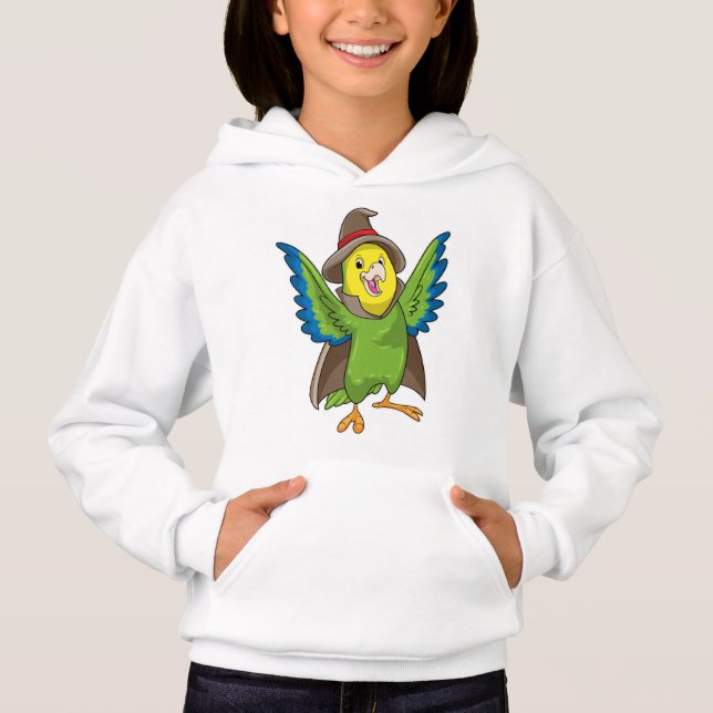 Parrot as Wizard with Hat Hoodie (Front)