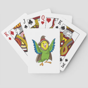 Parrot as Wizard with Hat Poker Cards