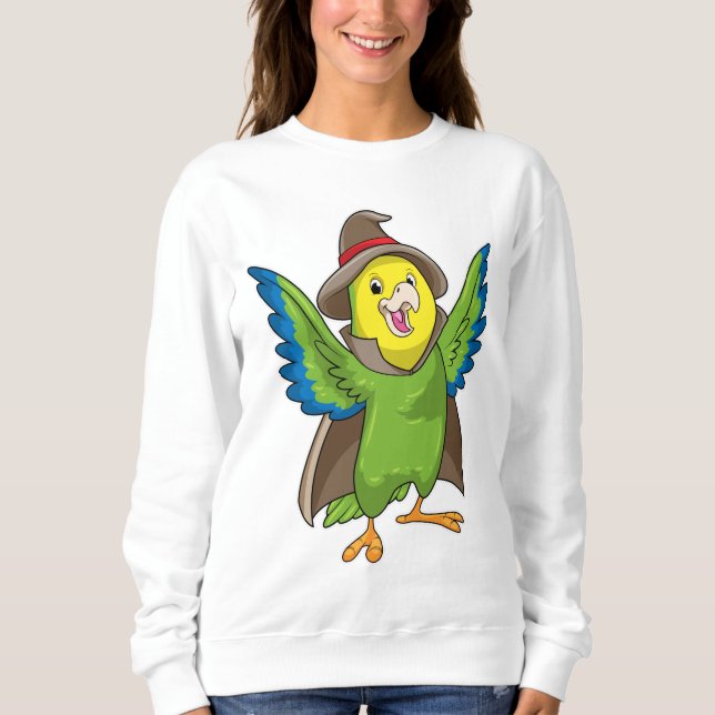 Parrot as Wizard with Hat Sweatshirt (Front)