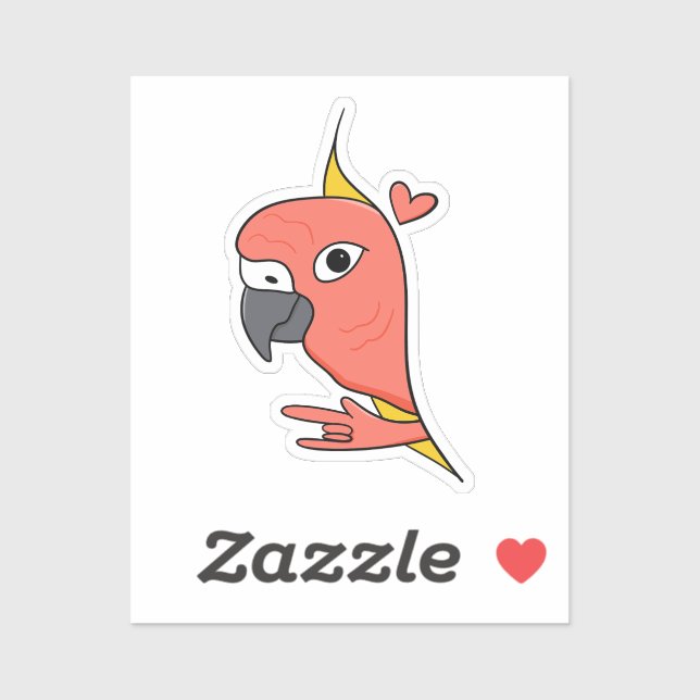Parrot ASL I Love You – Deaf Culture Design Sticker (Sheet)