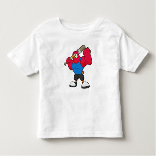 Parrot at Baseball with Baseball bat Toddler T-shirt