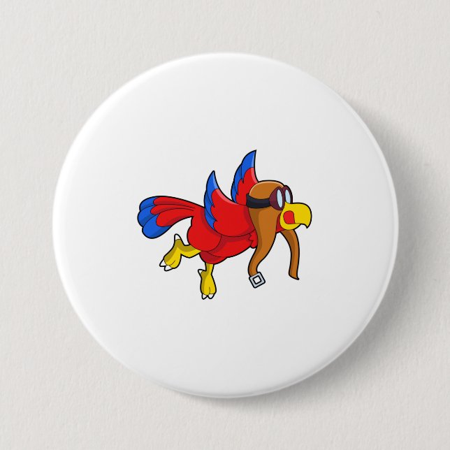 Parrot at Flying as Pilot Button (Front)