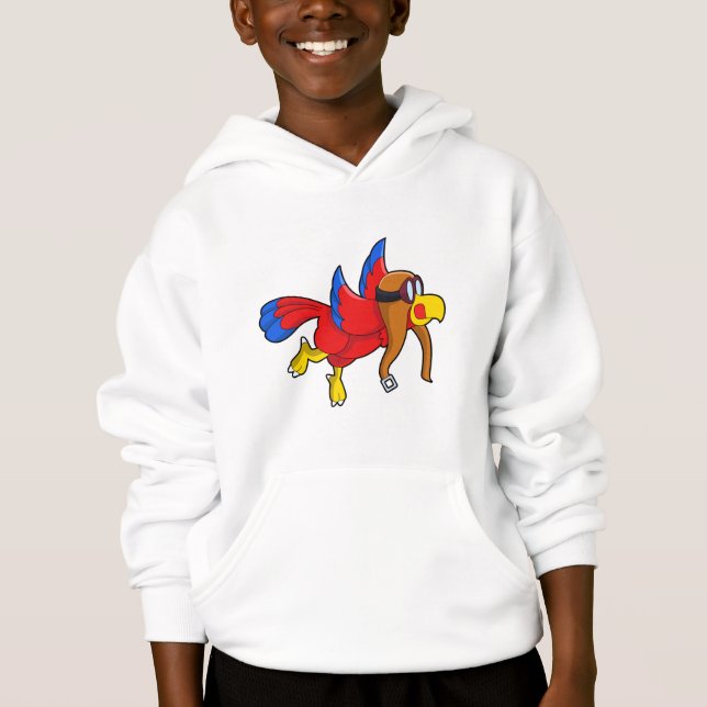 Parrot at Flying as Pilot Hoodie (Front)