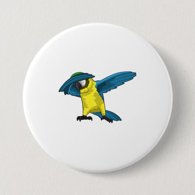 Parrot at Hip Hop Dance Dab Button (Front)