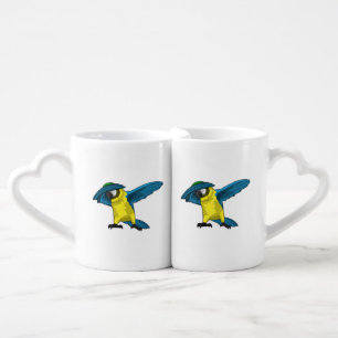 Parrot at Hip Hop Dance Dab Coffee Mug Set