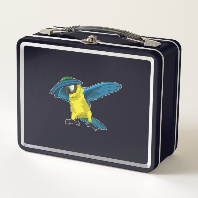 Parrot at Hip Hop Dance Dab Metal Lunch Box (Front)