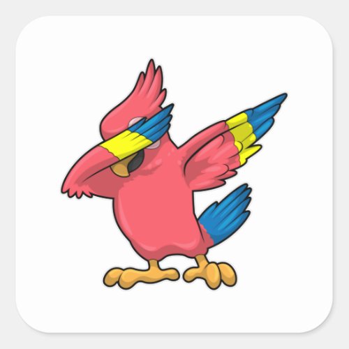 Parrot at Hip Hop Dance Dab Square Sticker