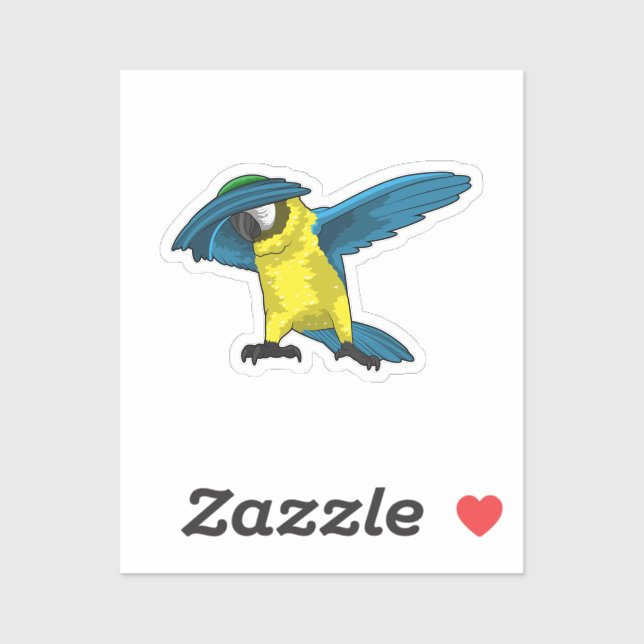 Parrot at Hip Hop Dance Dab Sticker (Sheet)