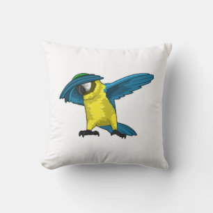 Parrot at Hip Hop Dance Dab Throw Pillow
