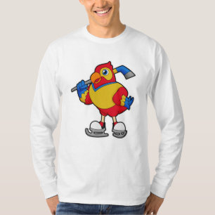 Parrot at Ice hockey with Ice hockey stick T-Shirt