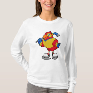 Parrot at Ice hockey with Ice hockey stick T-Shirt
