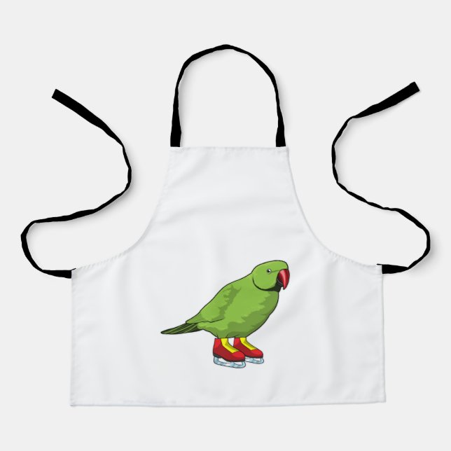 Parrot at Ice skating with Ice skates Apron (Front)