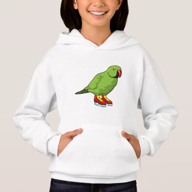 Parrot at Ice skating with Ice skates Hoodie (Front)